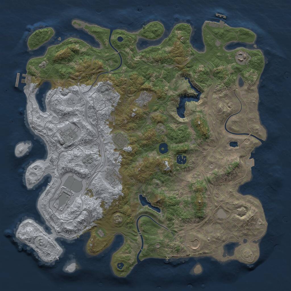 Rust Map: Procedural Map, Size: 4250, Seed: 1721, 15 Monuments