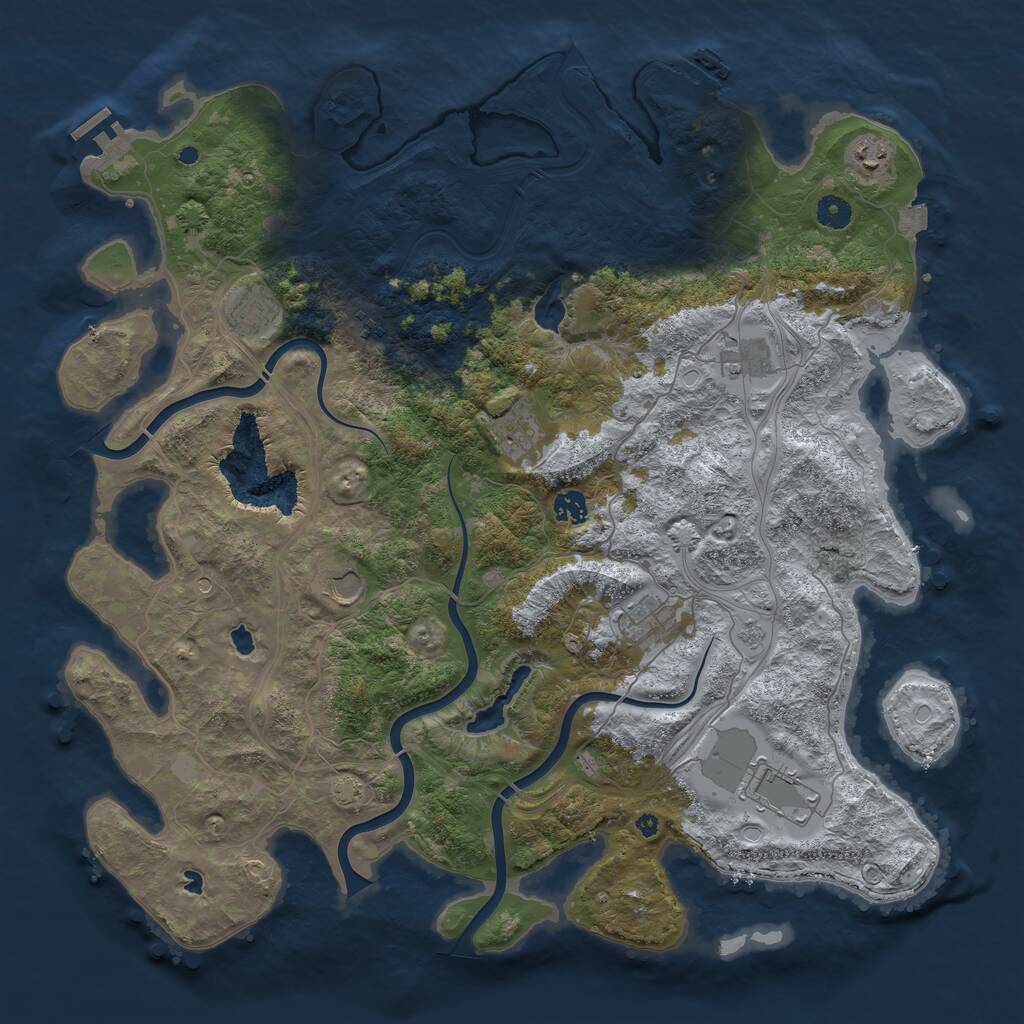 Rust Map: Procedural Map, Size: 4500, Seed: 1279446573, 15 Monuments