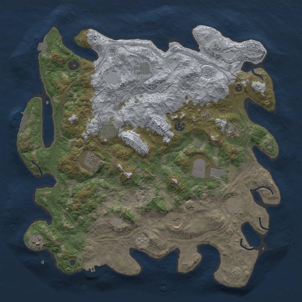 Rust Map: Procedural Map, Size: 4250, Seed: 1304925365, 18 Monuments