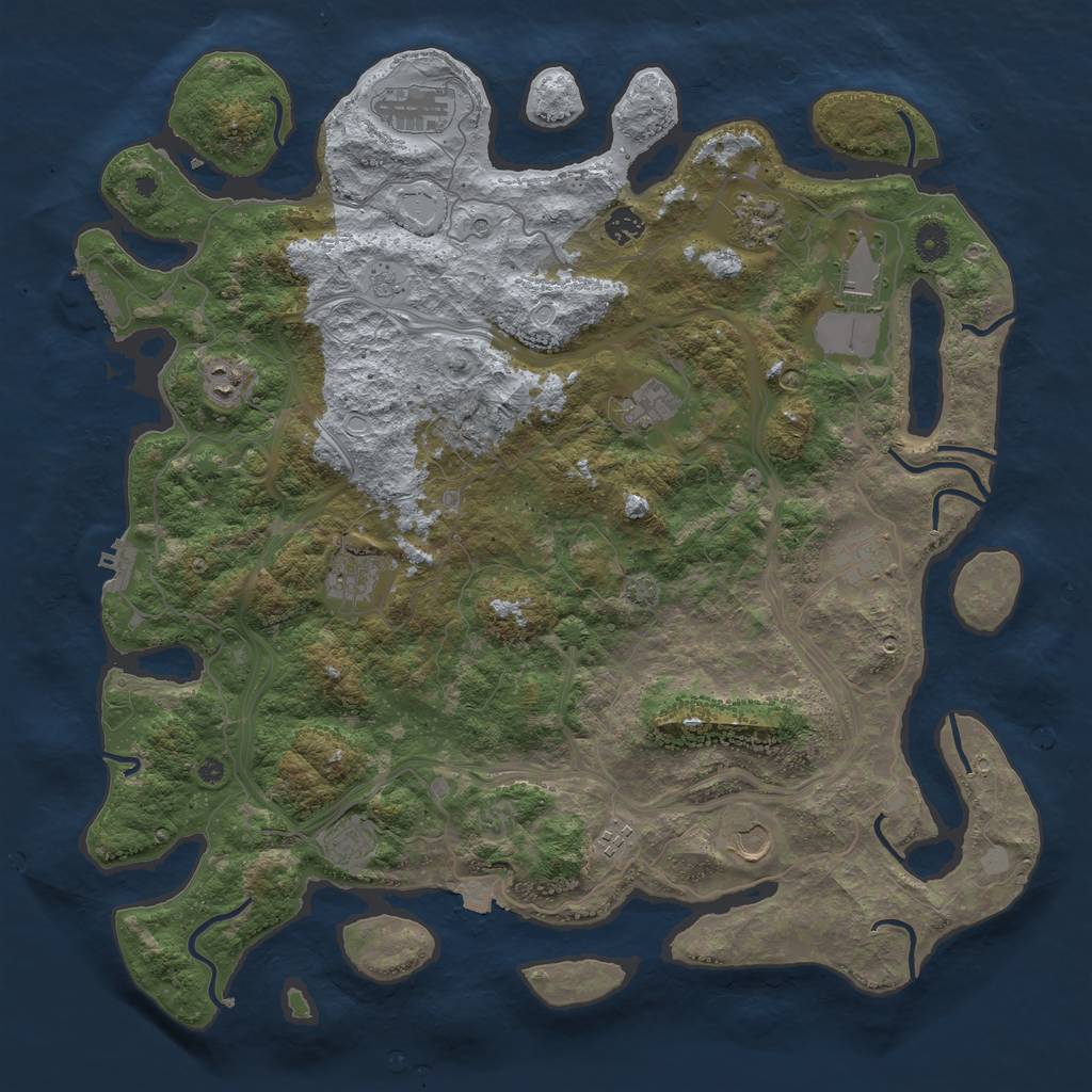 Rust Map: Procedural Map, Size: 4500, Seed: 1247934326, 19 Monuments