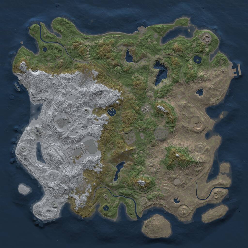 Rust Map: Procedural Map, Size: 4500, Seed: 77489, 17 Monuments