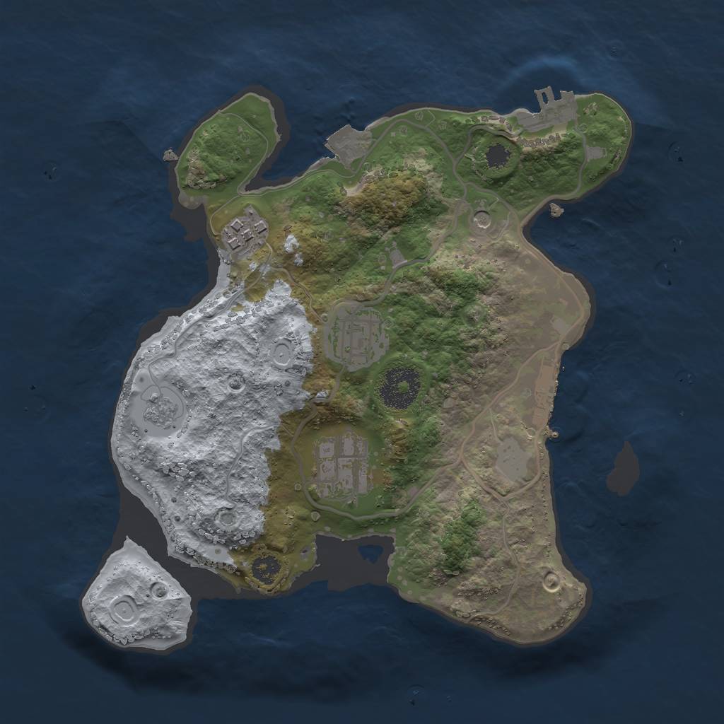 Rust Map: Procedural Map, Size: 2600, Seed: 234243, 10 Monuments