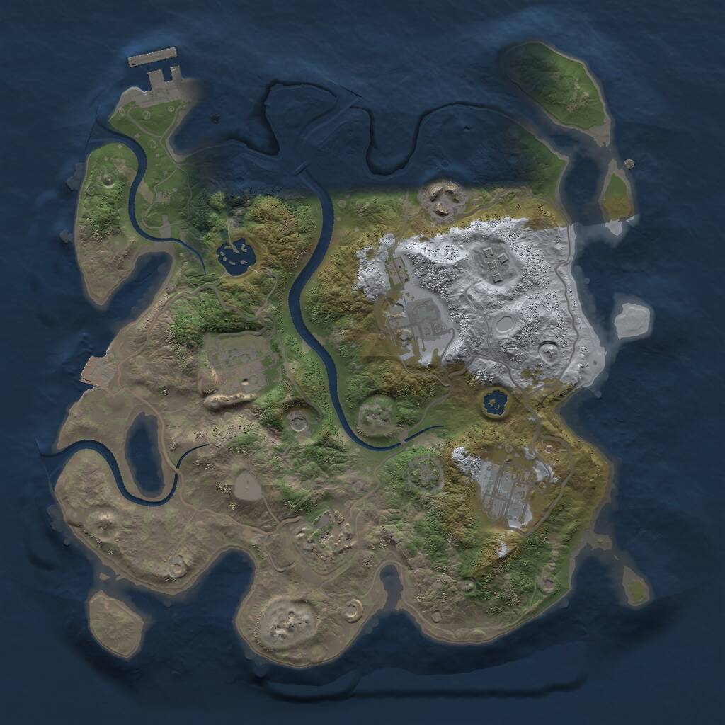 Rust Map: Procedural Map, Size: 3000, Seed: 252287707, 11 Monuments