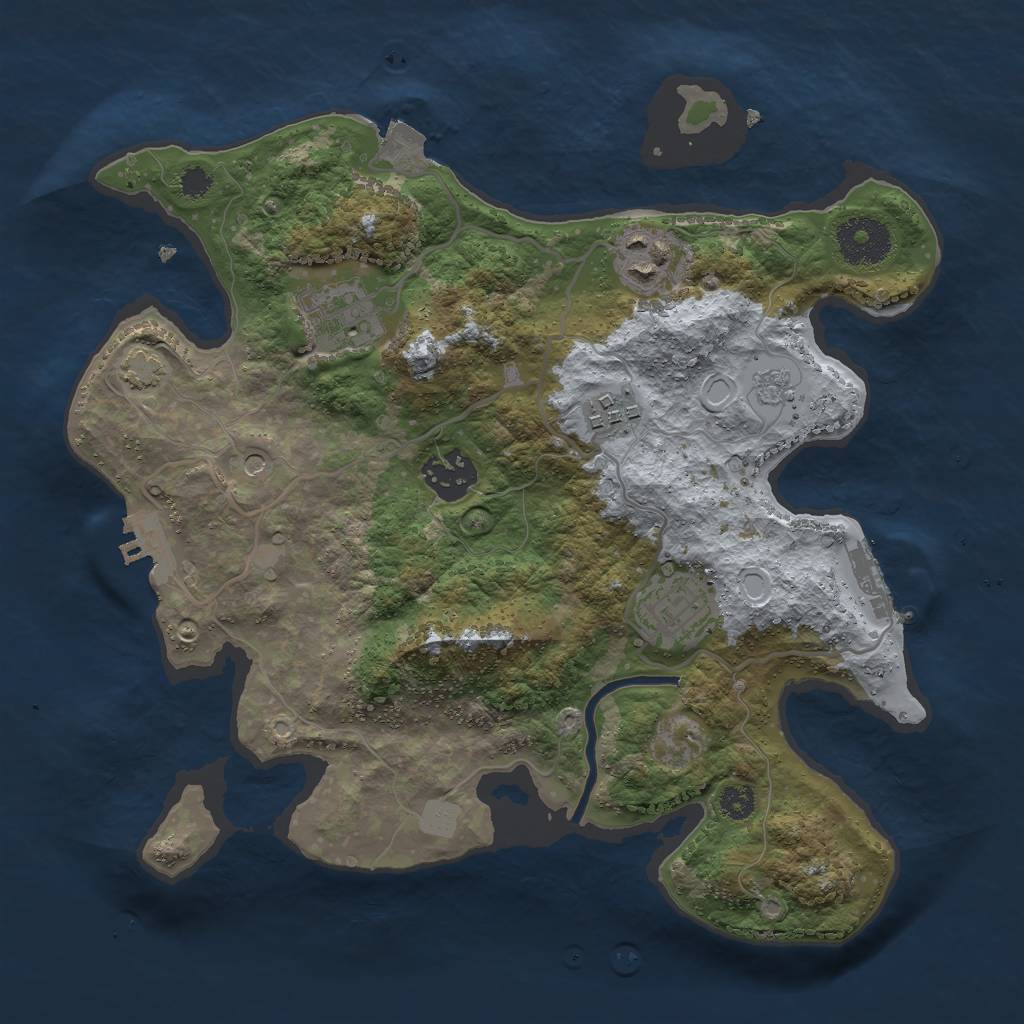 Rust Map: Procedural Map, Size: 3000, Seed: 105812150, 13 Monuments