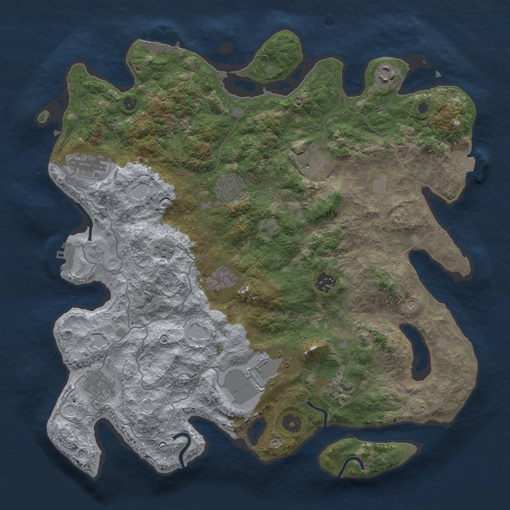 Rust Map: Procedural Map, Size: 4000, Seed: 49105117, 18 Monuments