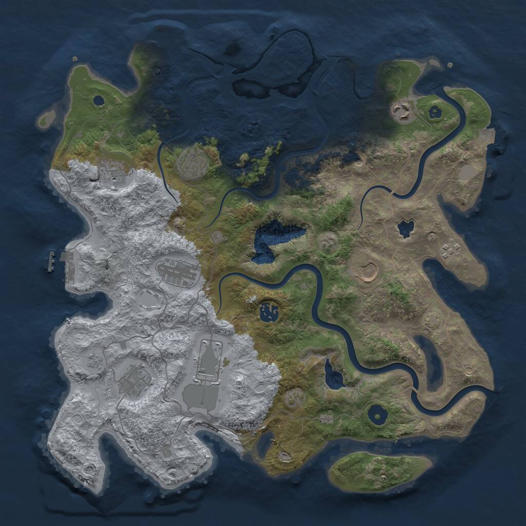 Rust Map: Procedural Map, Size: 4000, Seed: 49105117, 15 Monuments