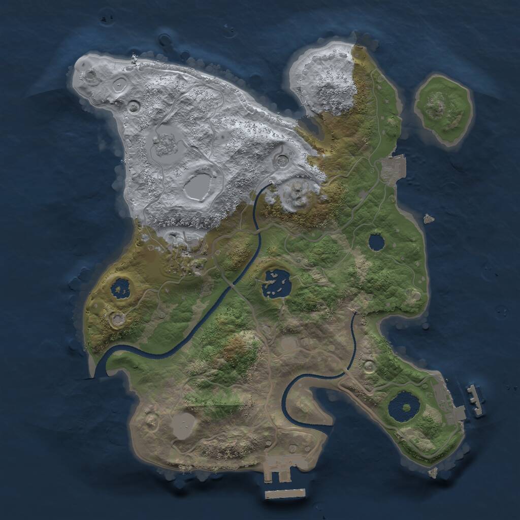 Rust Map: Procedural Map, Size: 2600, Seed: 1487614871, 7 Monuments