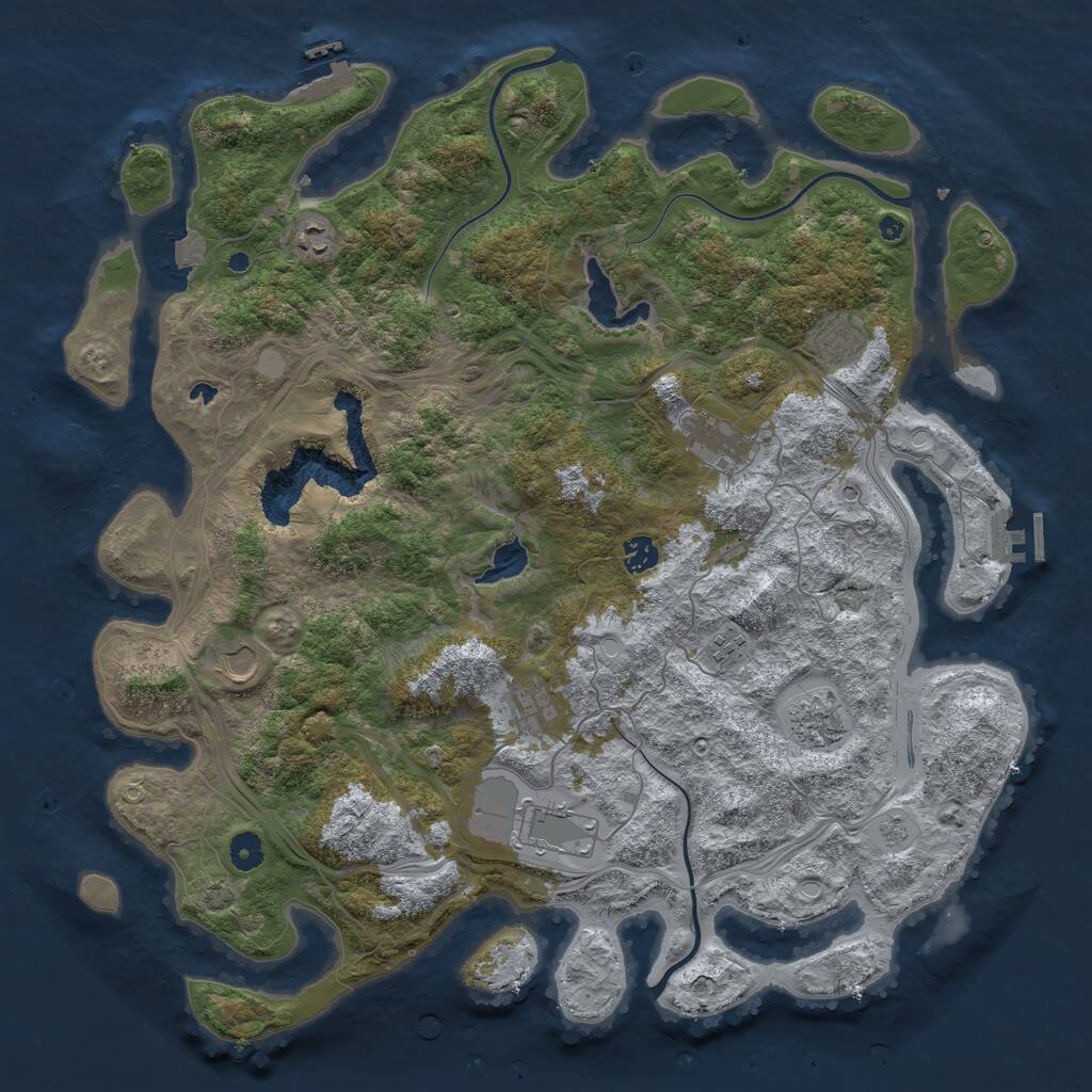Rust Map: Procedural Map, Size: 4500, Seed: 9021, 15 Monuments