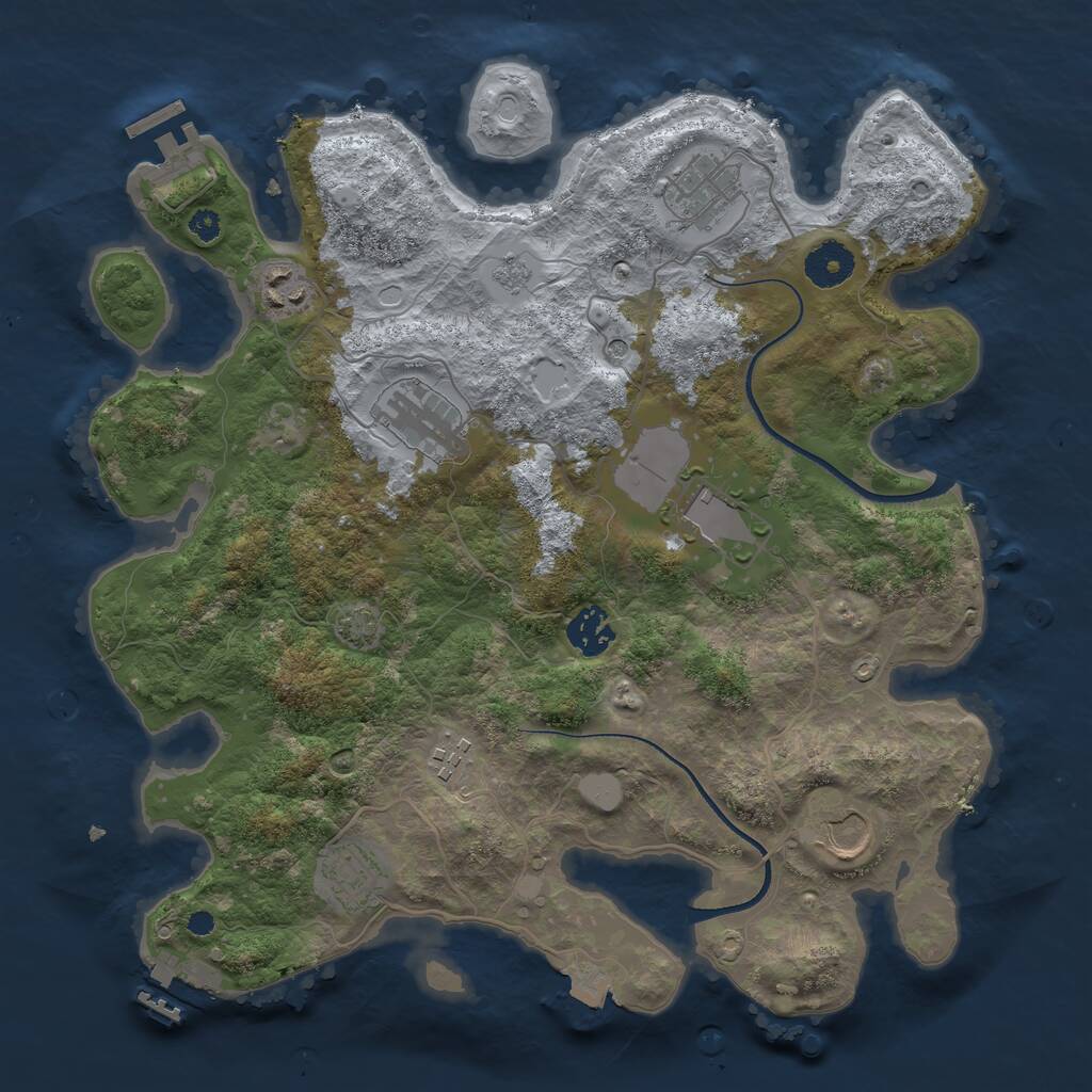 Rust Map: Procedural Map, Size: 3500, Seed: 803514055, 14 Monuments