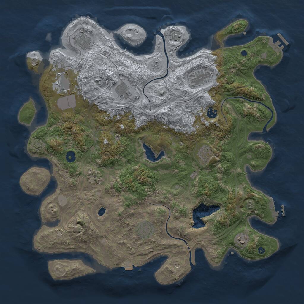 Rust Map: Procedural Map, Size: 4250, Seed: 1513523263, 16 Monuments