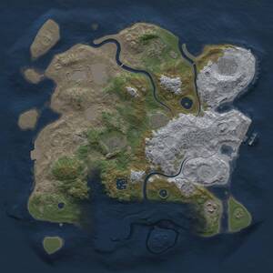 Thumbnail Rust Map: Procedural Map, Size: 3500, Seed: 1753686806, 14 Monuments