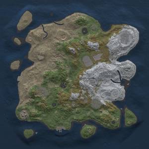 Thumbnail Rust Map: Procedural Map, Size: 3500, Seed: 1753686806, 15 Monuments