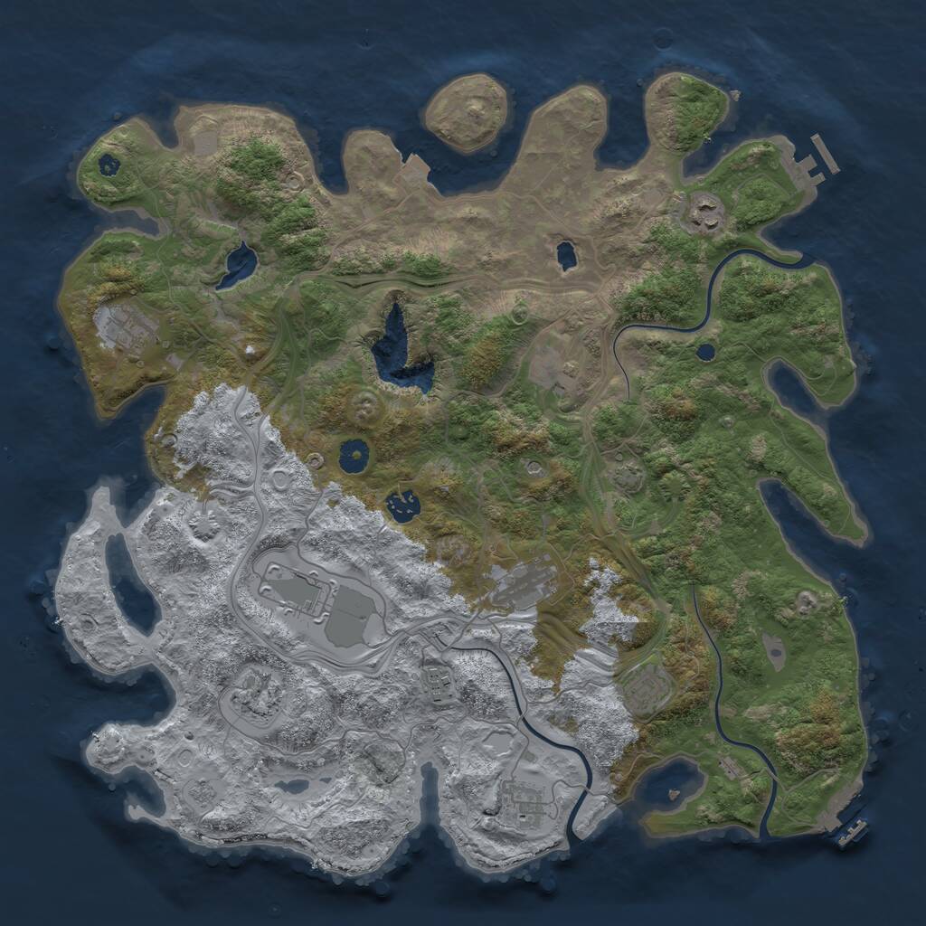 Rust Map: Procedural Map, Size: 4250, Seed: 1172624894, 16 Monuments