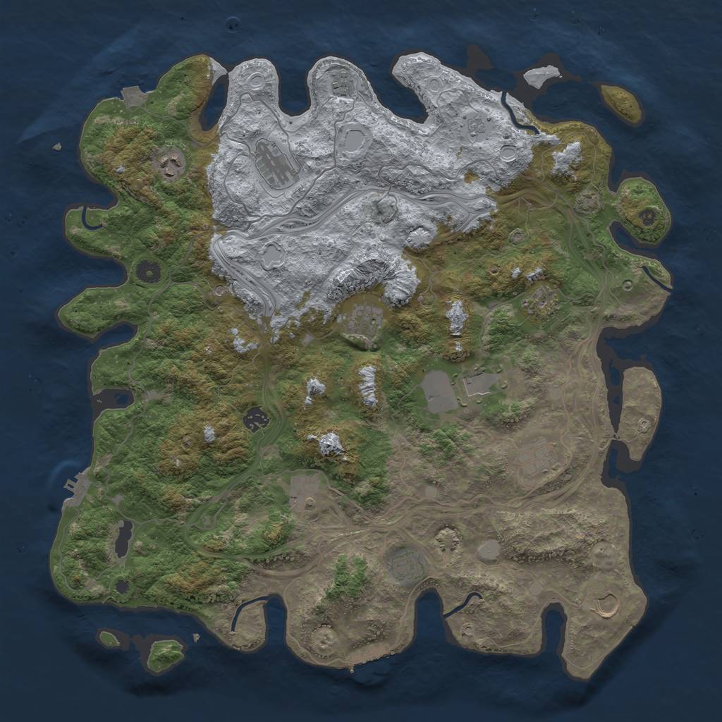 Rust Map: Procedural Map, Size: 4500, Seed: 685034910, 19 Monuments
