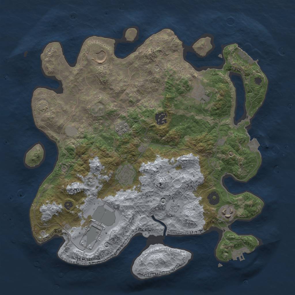 Rust Map: Procedural Map, Size: 3500, Seed: 67473323, 15 Monuments