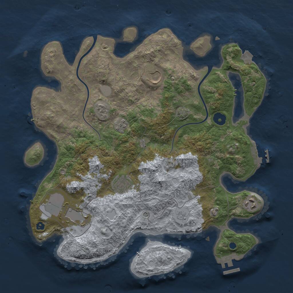 Rust Map: Procedural Map, Size: 3500, Seed: 67473323, 11 Monuments