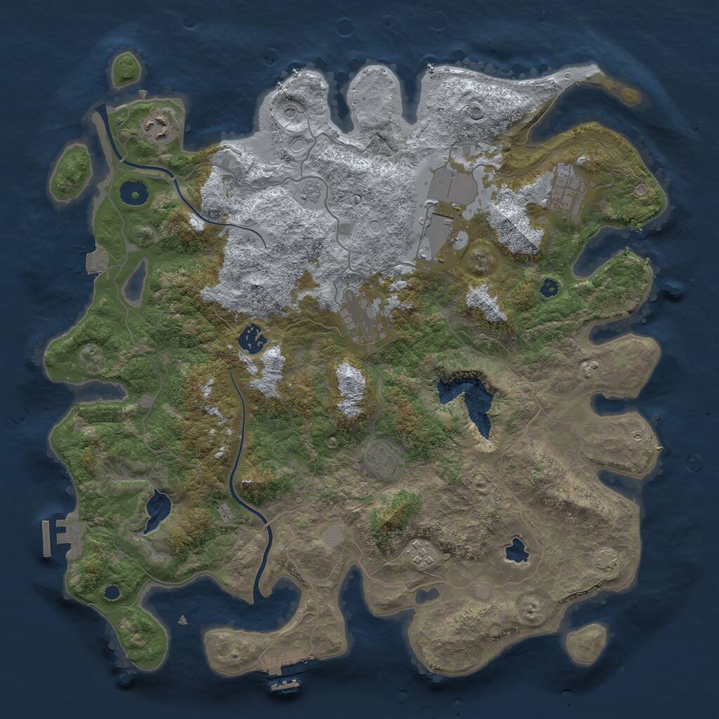 Rust Map: Procedural Map, Size: 4000, Seed: 122032023, 13 Monuments