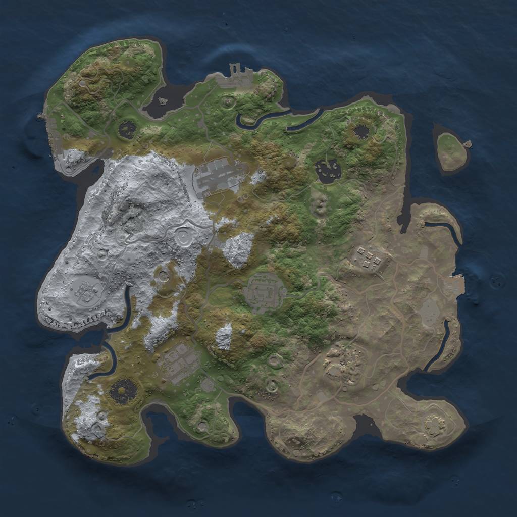 Rust Map: Procedural Map, Size: 3000, Seed: 988471988, 14 Monuments