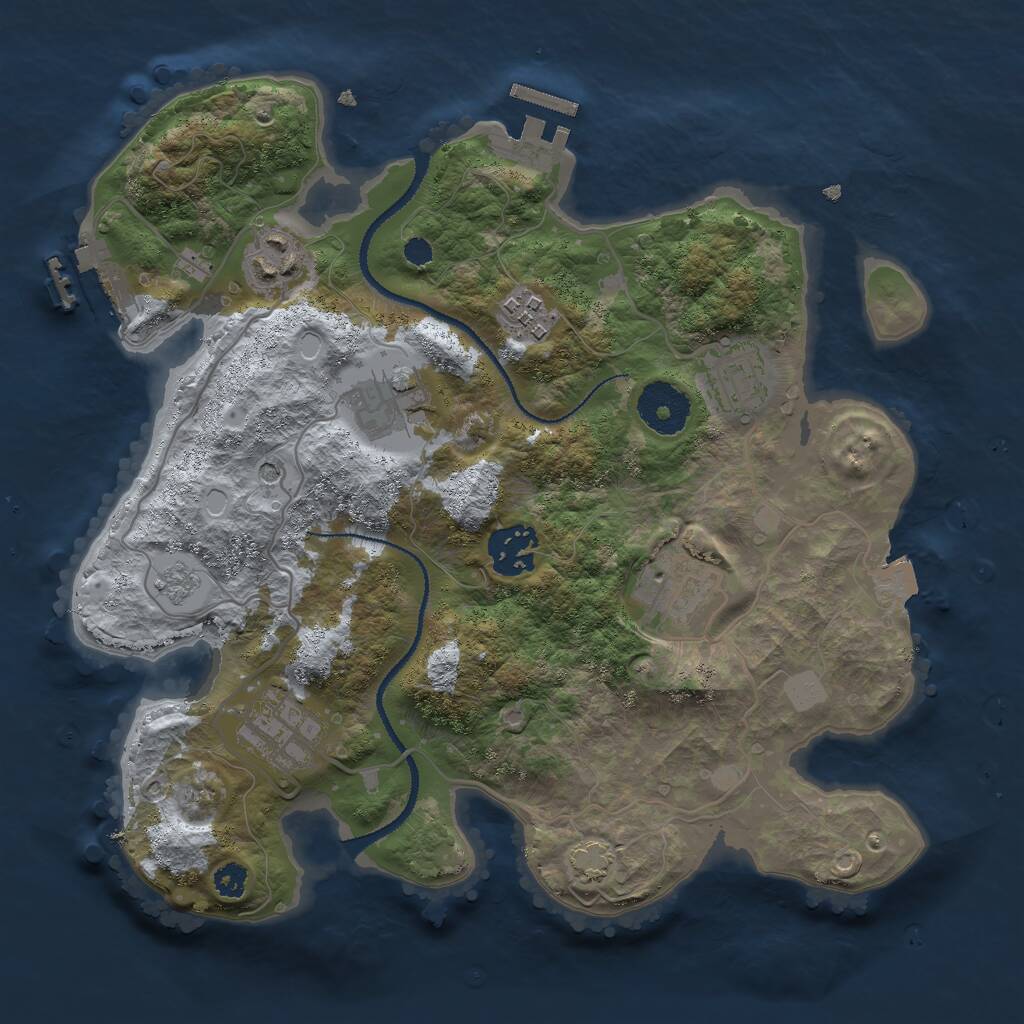 Rust Map: Procedural Map, Size: 3000, Seed: 988471988, 13 Monuments