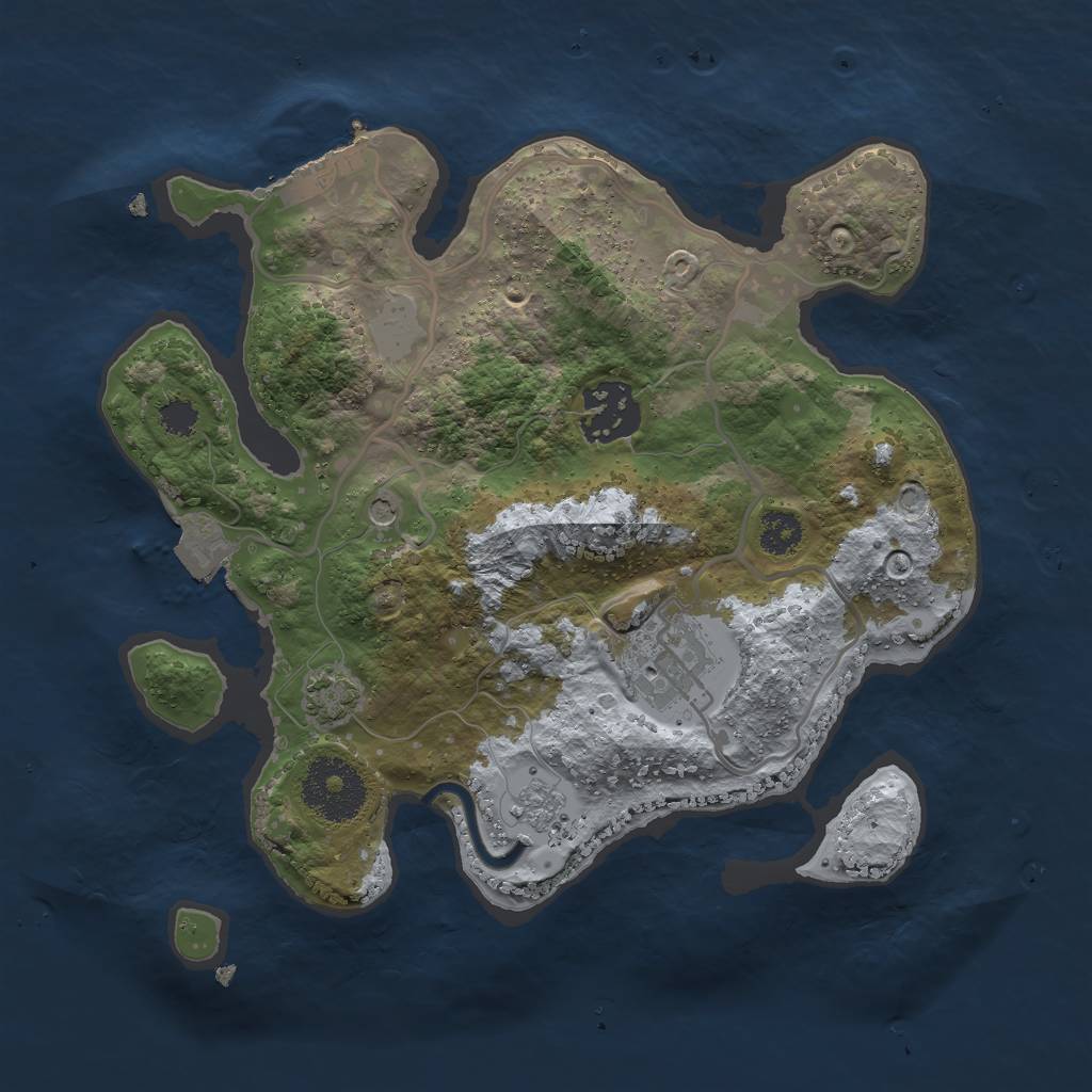 Rust Map: Procedural Map, Size: 2600, Seed: 980683260, 9 Monuments