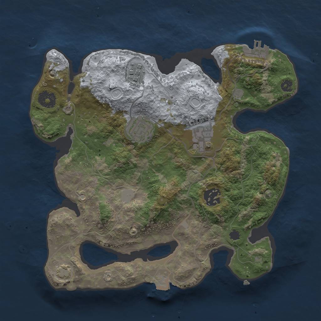 Rust Map: Procedural Map, Size: 2700, Seed: 214, 9 Monuments