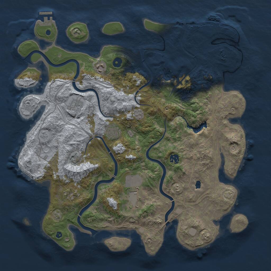 Rust Map: Procedural Map, Size: 4250, Seed: 1280348793, 13 Monuments