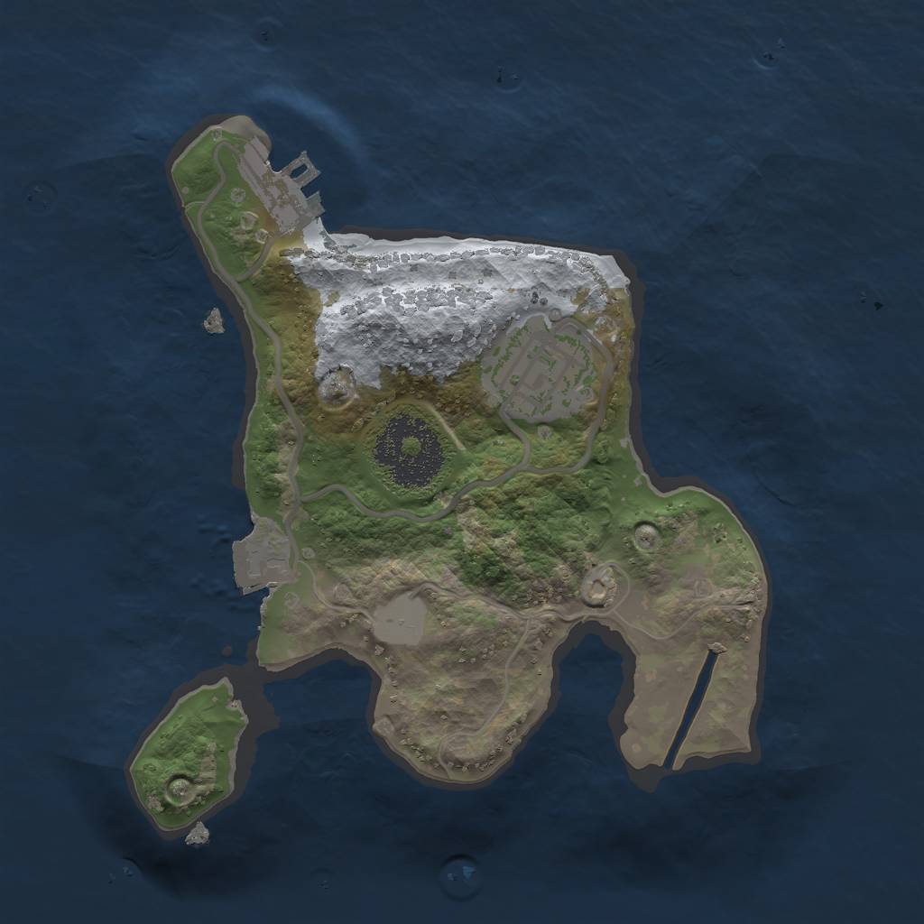 Rust Map: Procedural Map, Size: 2000, Seed: 953524709, 5 Monuments