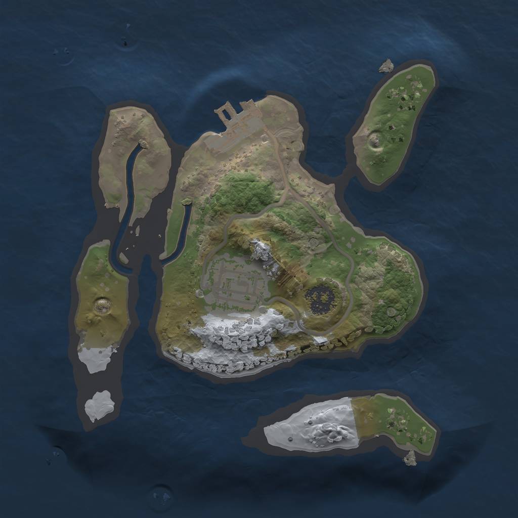 Rust Map: Procedural Map, Size: 1800, Seed: 648813, 5 Monuments