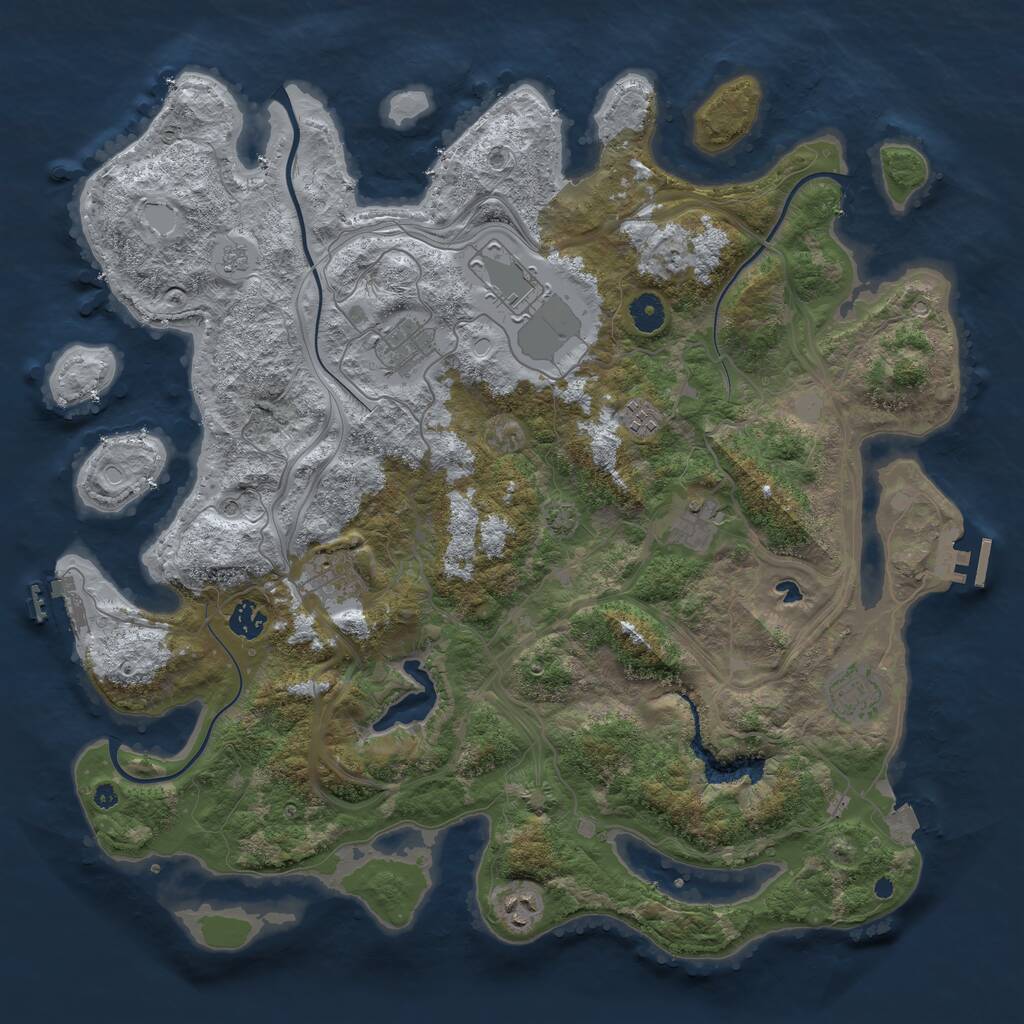 Rust Map: Procedural Map, Size: 4250, Seed: 142348866, 14 Monuments