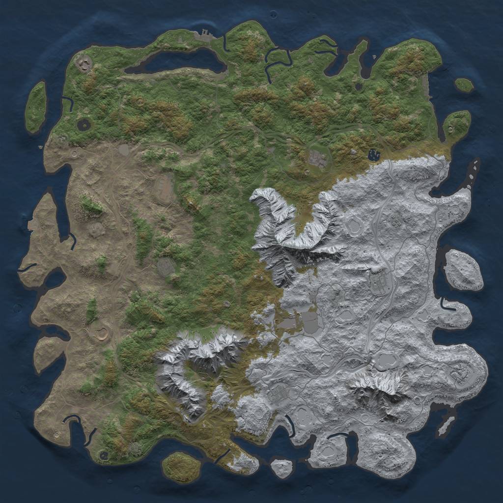 Rust Map: Procedural Map, Size: 6000, Seed: 178198, 19 Monuments
