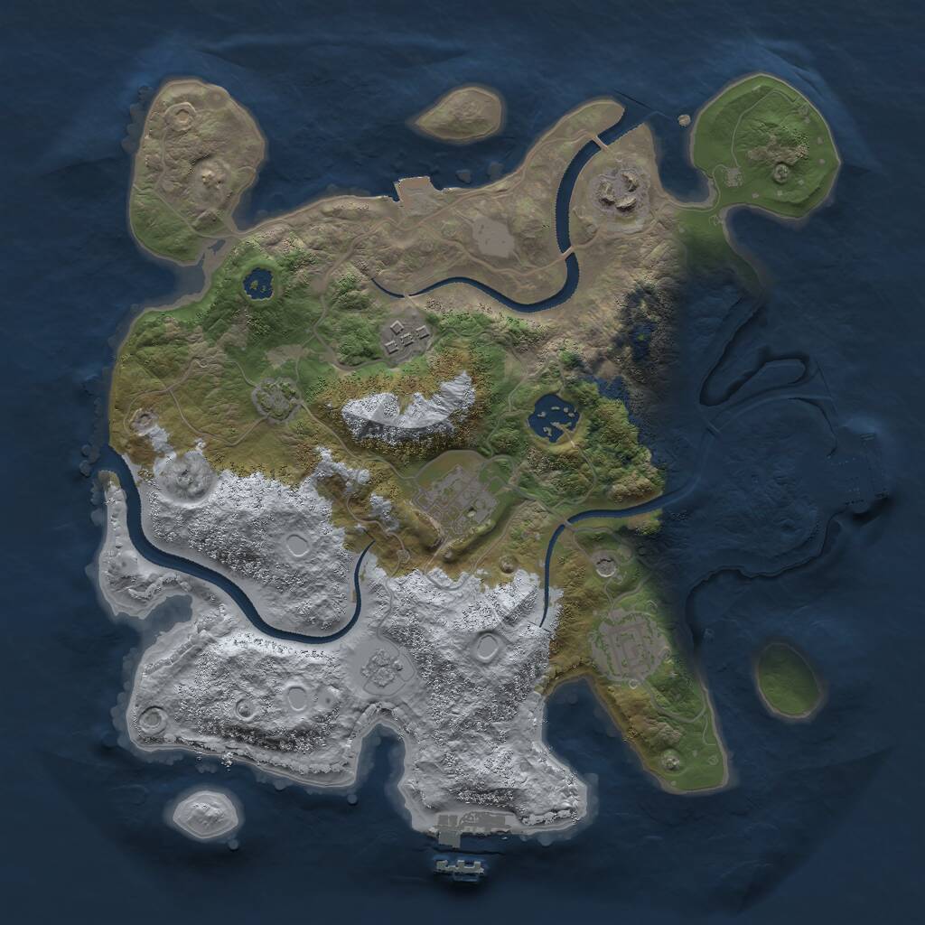 Rust Map: Procedural Map, Size: 3000, Seed: 5403829, 11 Monuments