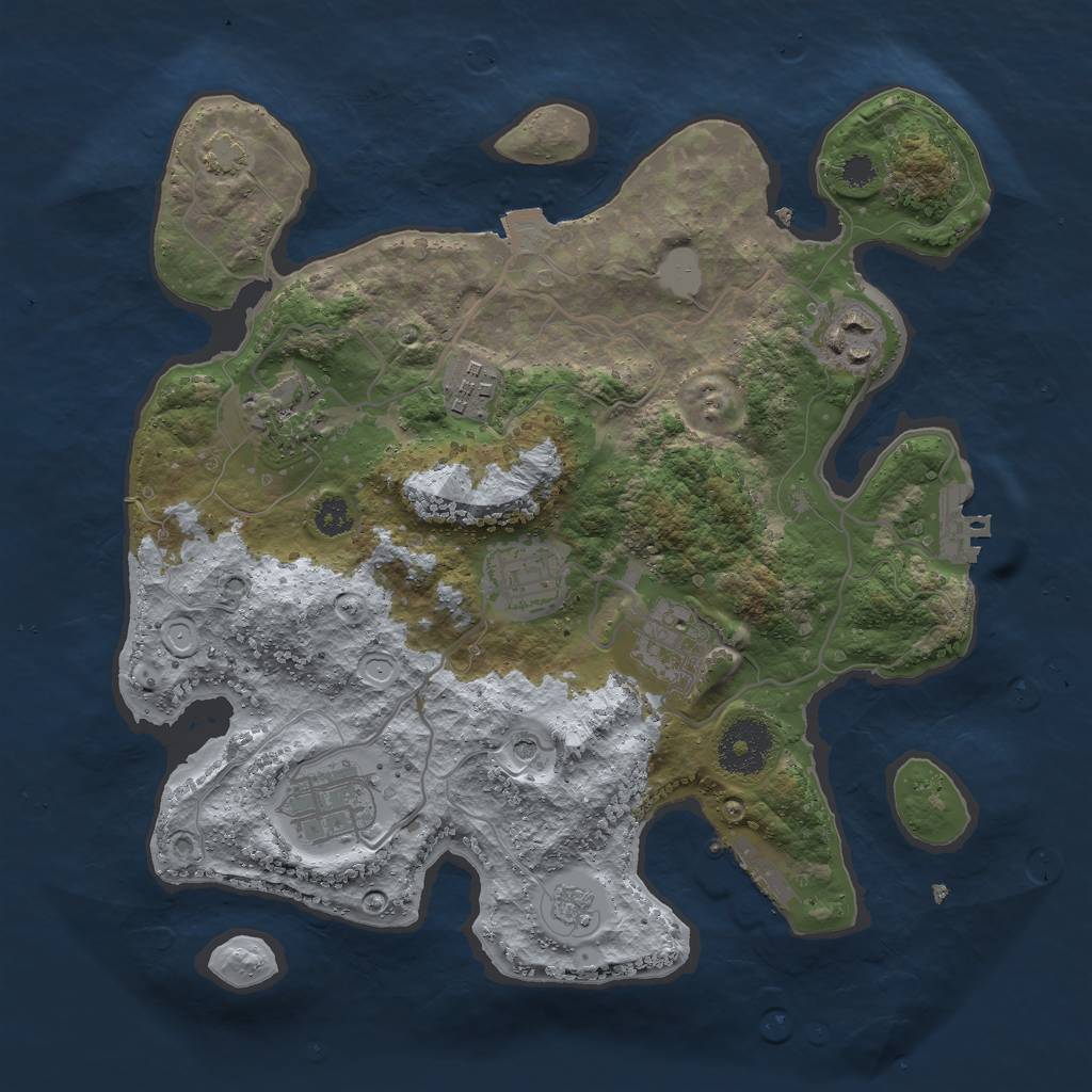 Rust Map: Procedural Map, Size: 3000, Seed: 5403829, 14 Monuments