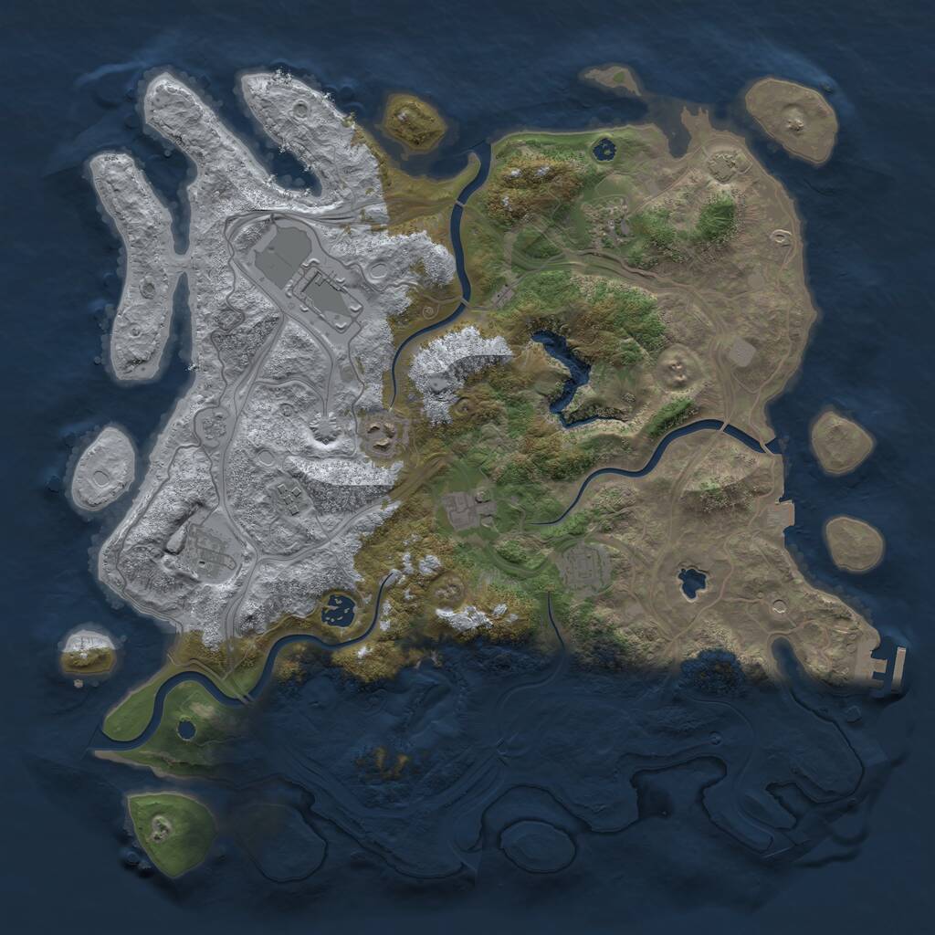 Rust Map: Procedural Map, Size: 4250, Seed: 1145141021, 13 Monuments