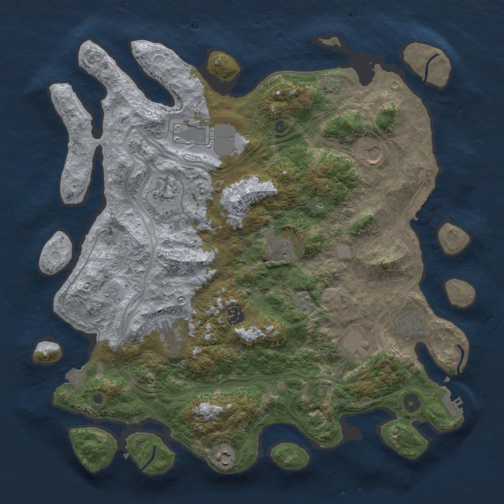 Rust Map: Procedural Map, Size: 4250, Seed: 1145141021, 18 Monuments