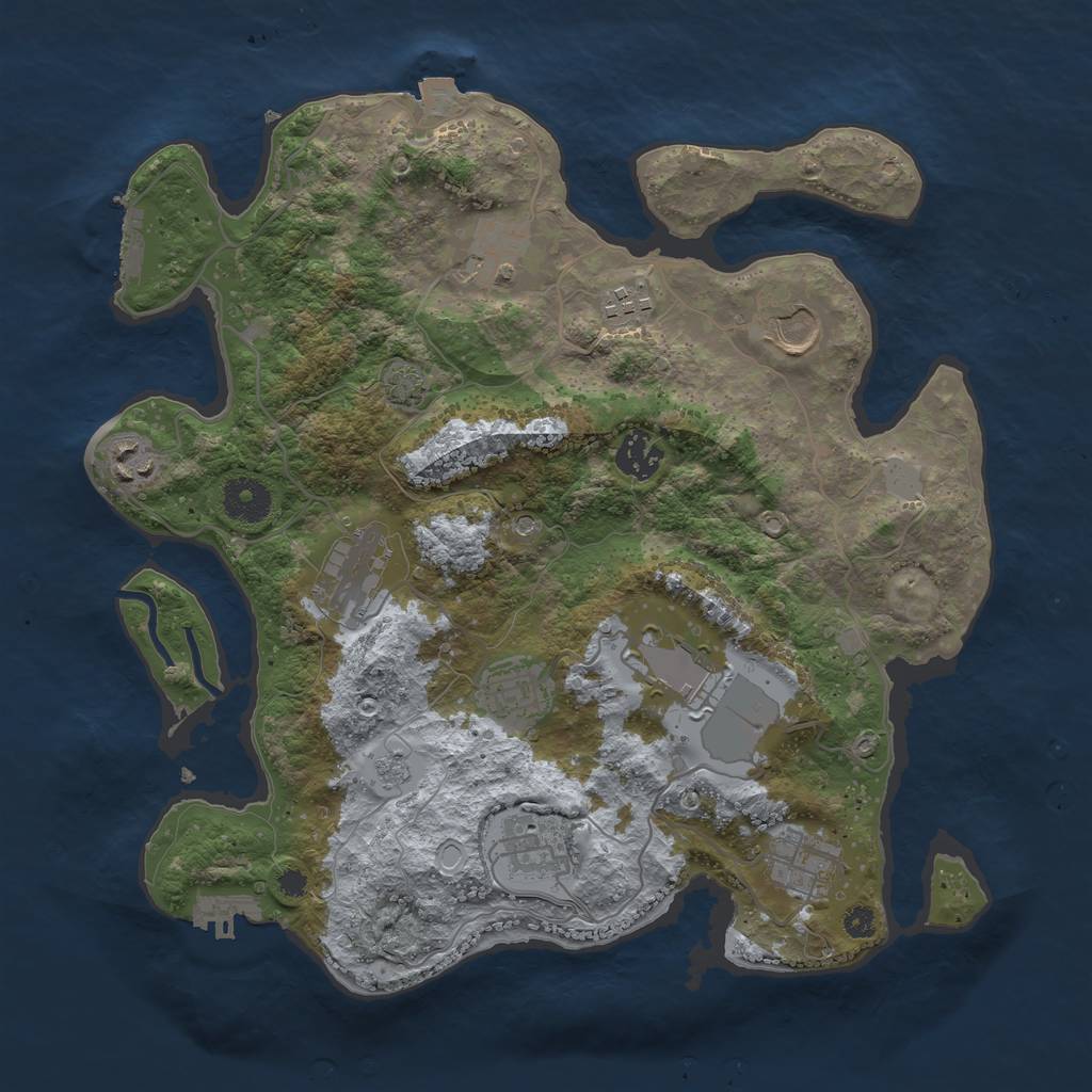 Rust Map: Procedural Map, Size: 3500, Seed: 1170891276, 18 Monuments