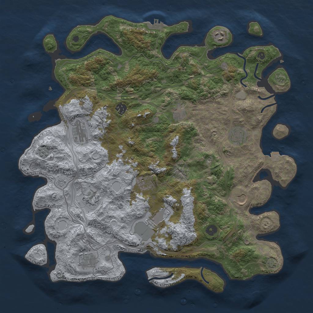 Rust Map: Procedural Map, Size: 4250, Seed: 855535798, 18 Monuments