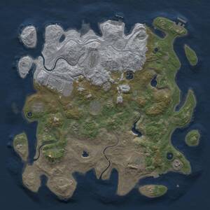 Thumbnail Rust Map: Procedural Map, Size: 4300, Seed: 77492650, 15 Monuments