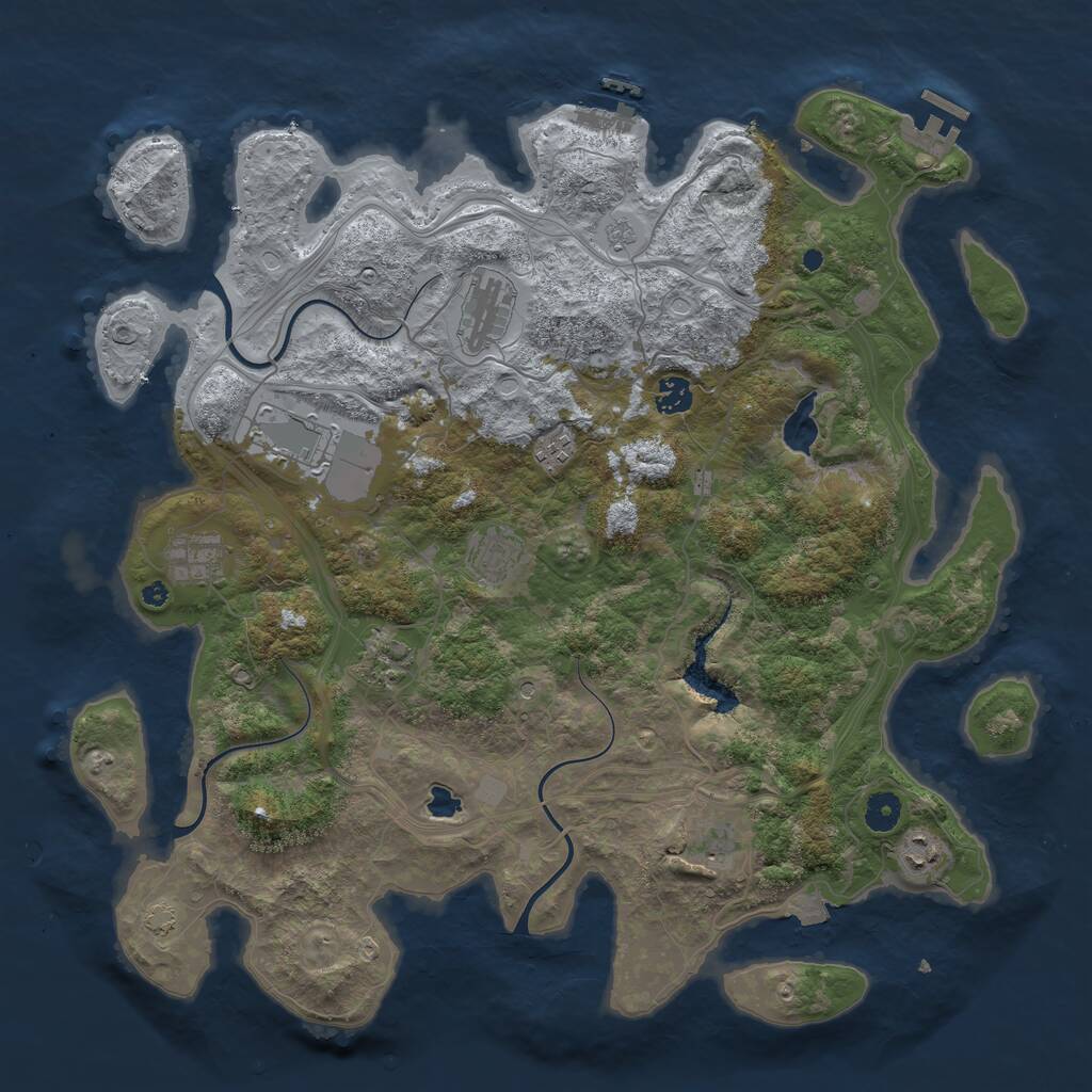 Rust Map: Procedural Map, Size: 4300, Seed: 77492650, 15 Monuments