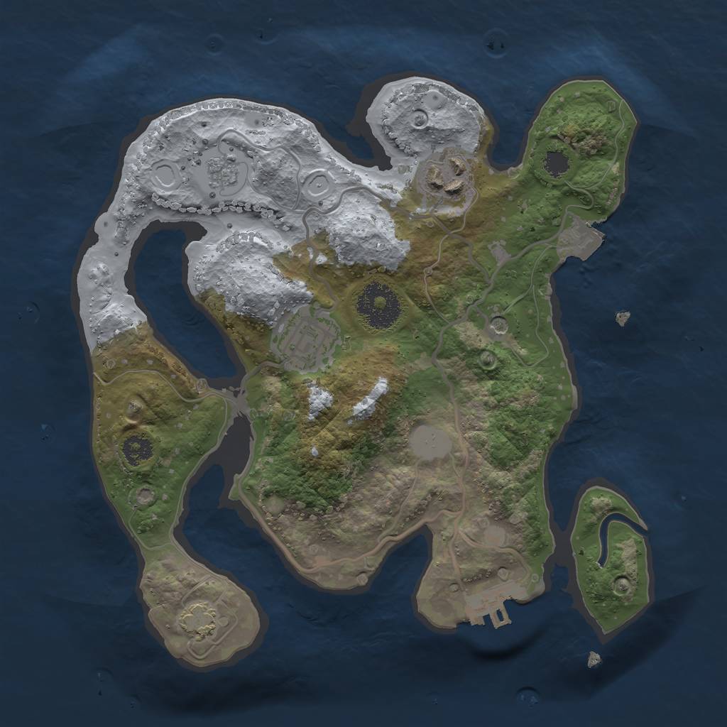 Rust Map: Procedural Map, Size: 2500, Seed: 1899249067, 9 Monuments
