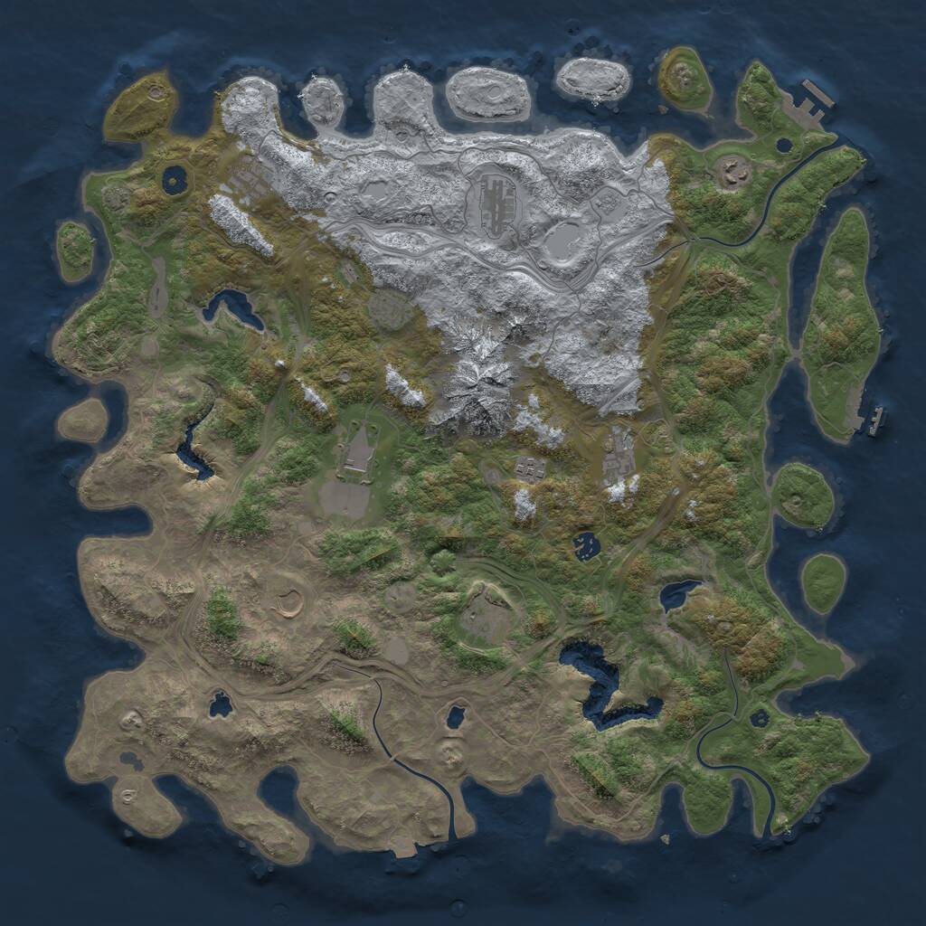 Rust Map: Procedural Map, Size: 5000, Seed: 1516991455, 16 Monuments