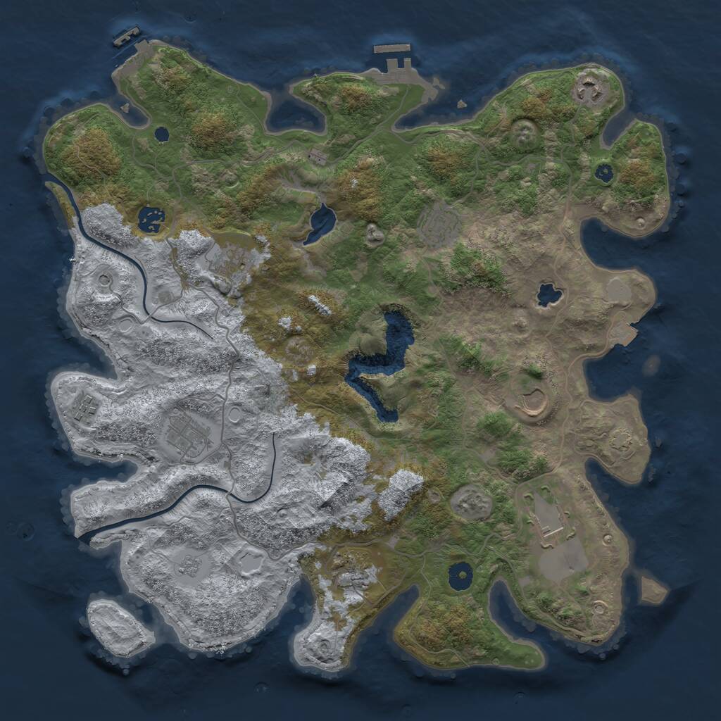 Rust Map: Procedural Map, Size: 4000, Seed: 322032023, 15 Monuments