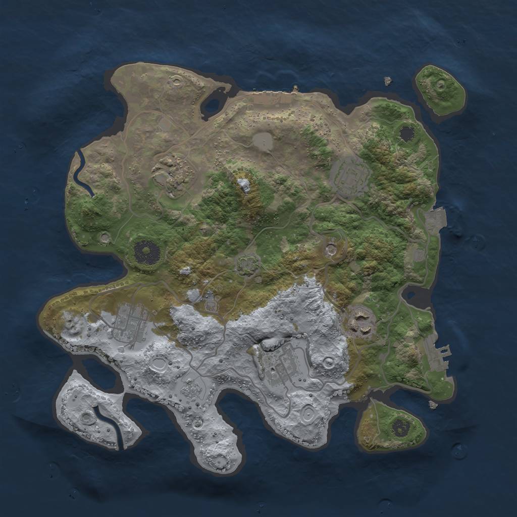 Rust Map: Procedural Map, Size: 3000, Seed: 1606052486, 13 Monuments