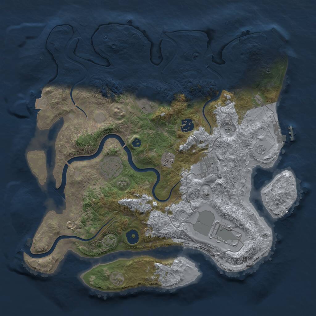 Rust Map: Procedural Map, Size: 3500, Seed: 120413196, 12 Monuments