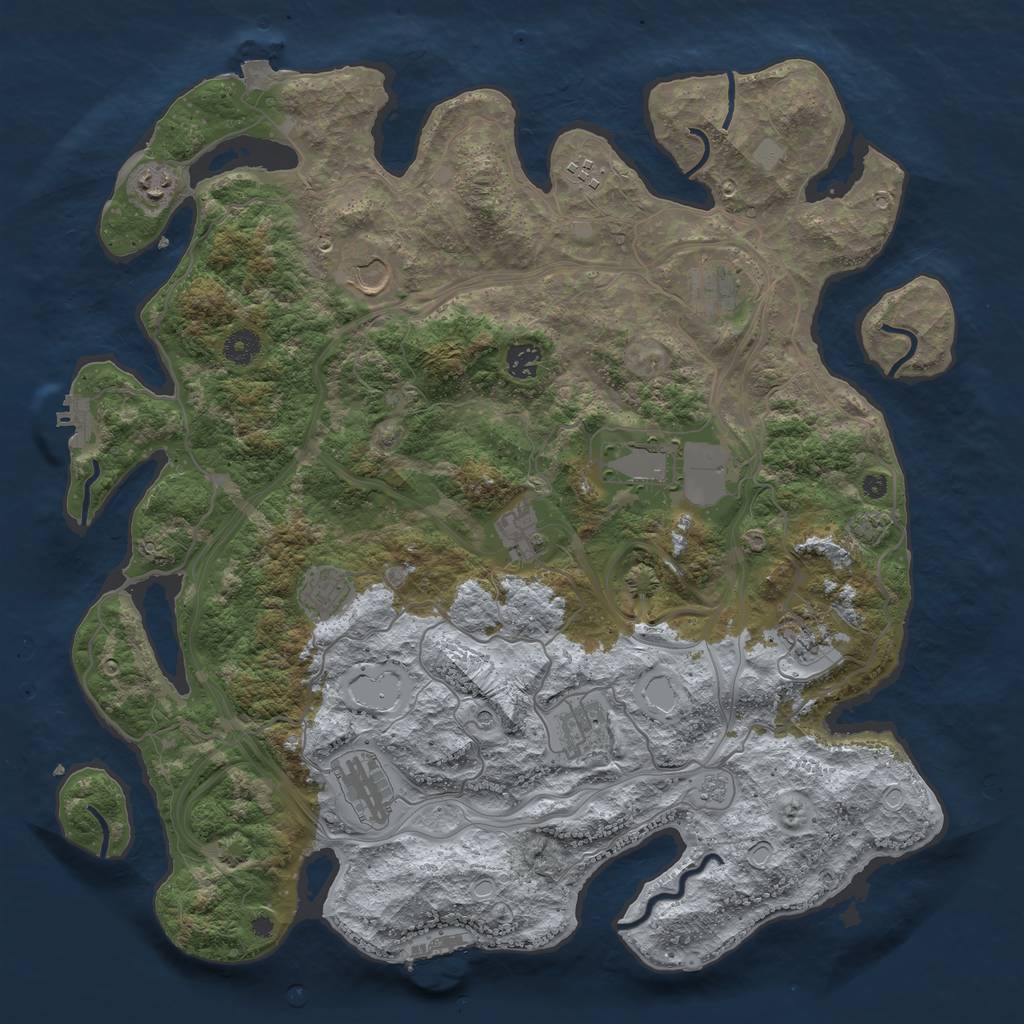 Rust Map: Procedural Map, Size: 4250, Seed: 2927, 19 Monuments