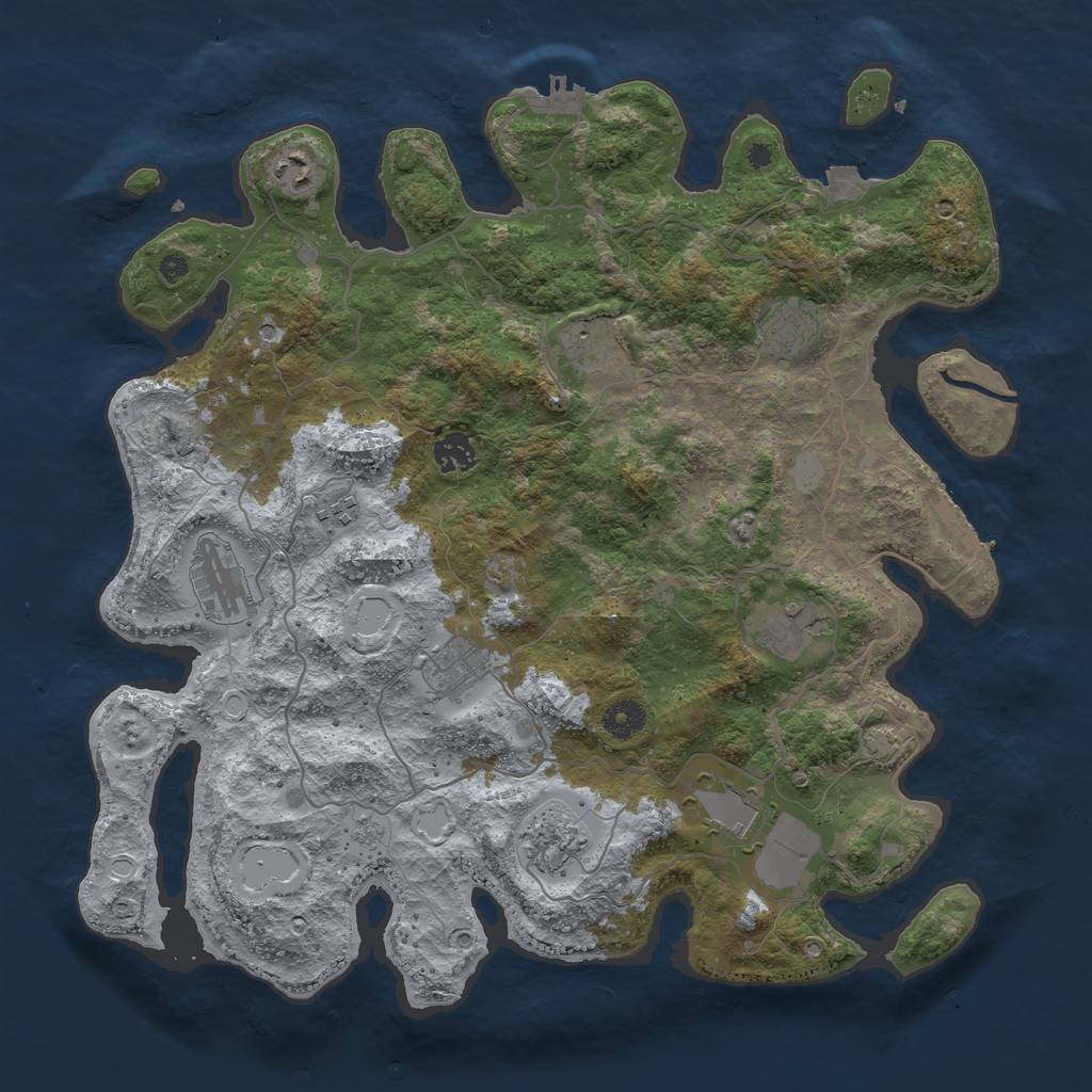 Rust Map: Procedural Map, Size: 4000, Seed: 285598267, 18 Monuments