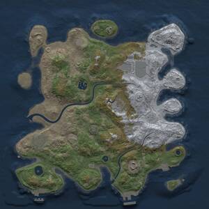 Thumbnail Rust Map: Procedural Map, Size: 3500, Seed: 998091, 12 Monuments