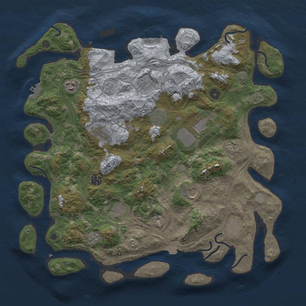 Rust Map: Procedural Map, Size: 4250, Seed: 35476024, 19 Monuments