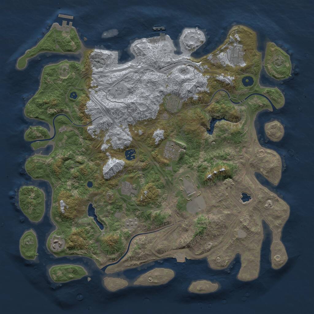 Rust Map: Procedural Map, Size: 4250, Seed: 35476024, 14 Monuments