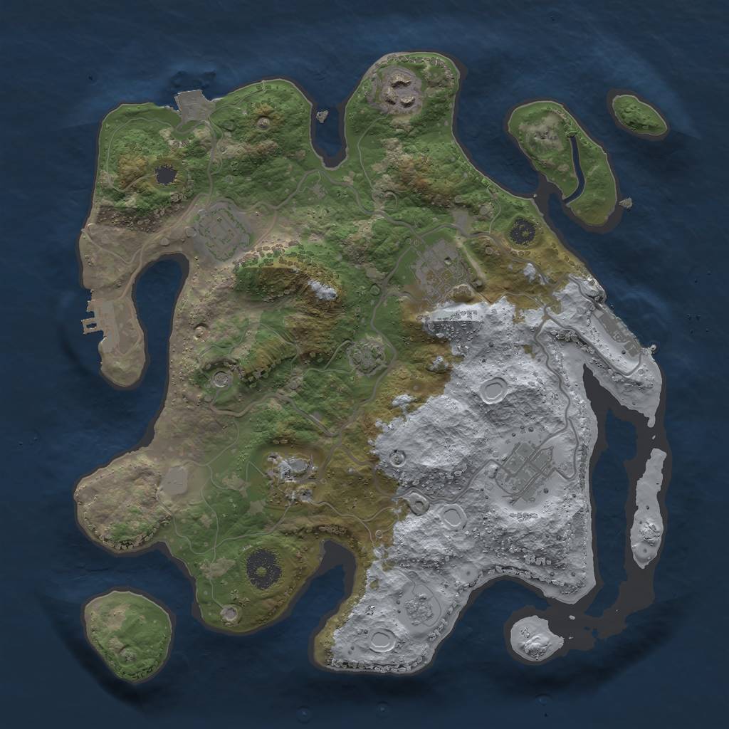 Rust Map: Procedural Map, Size: 3000, Seed: 1009818259, 13 Monuments