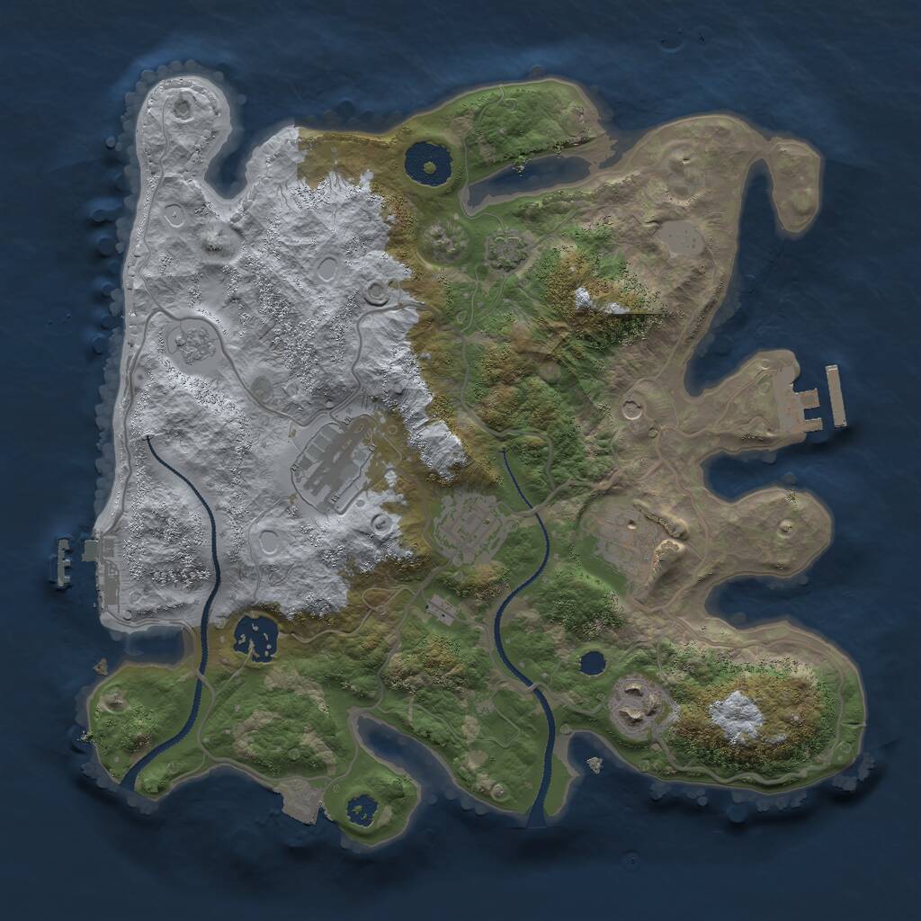 Rust Map: Procedural Map, Size: 3000, Seed: 1737462238, 11 Monuments